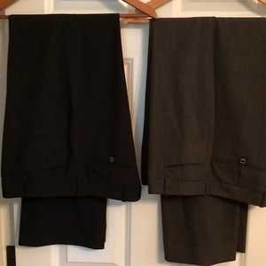 SOLD-both pairs. Ladies dress slacks, mod. fit, sz 12. Black or brown/black.